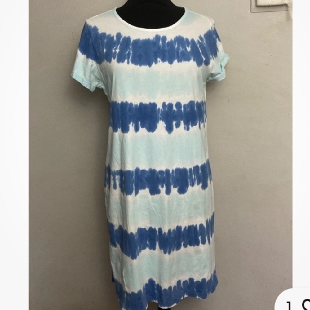 4-29 Vineyard Vines Blue Tie Dye T Shirt Dress XL